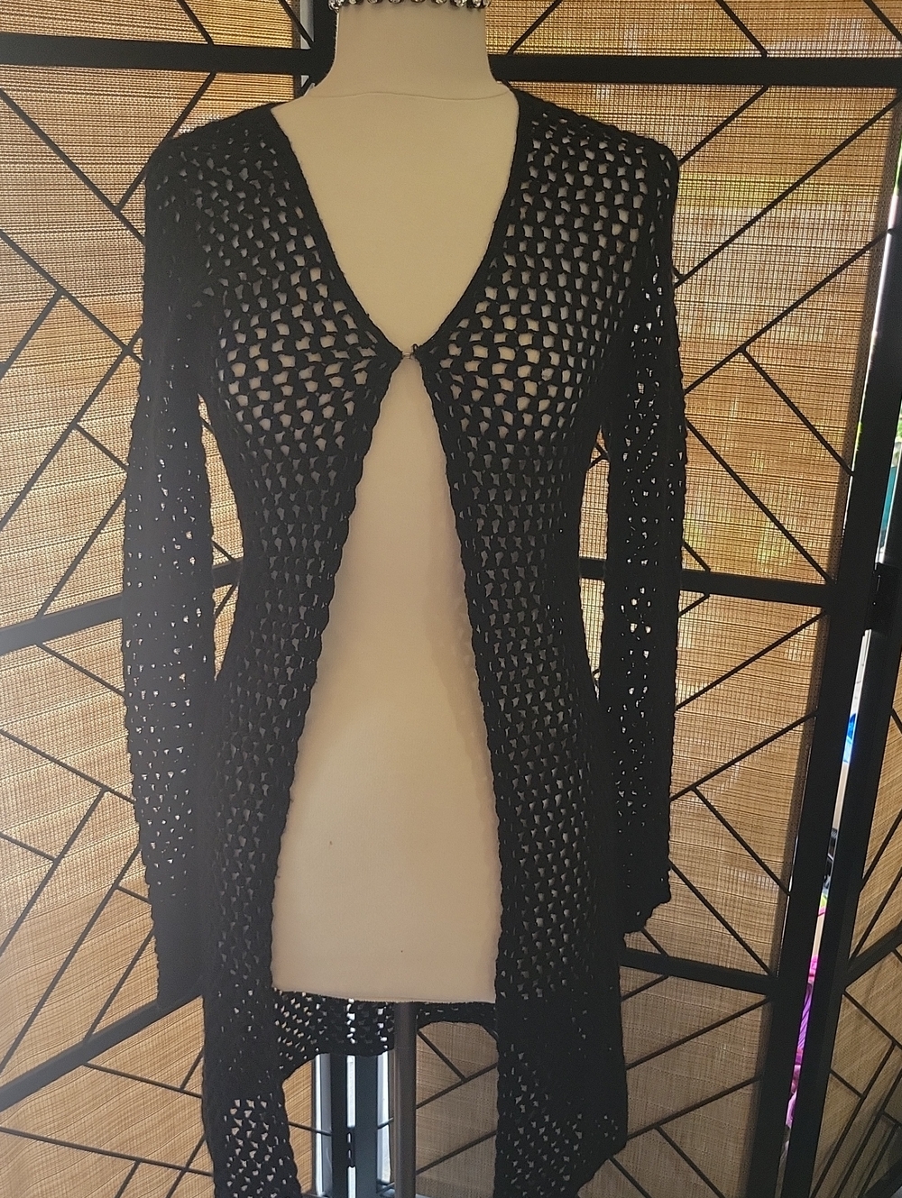 Guess Black Open-Weave Cardigan